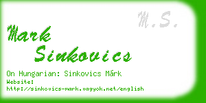 mark sinkovics business card