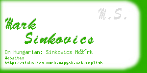 mark sinkovics business card